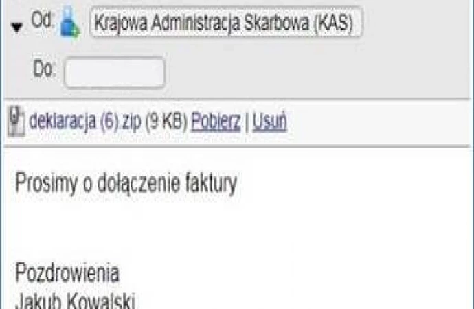 {Krajowa Administracja Skarbowa ostrzega przed podszywającymi się pod nią hakerami.}